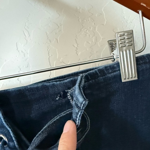 Free People|FP dark wash lace front skinny jeans,tie waist•••Adorable y2k boho - Picture 8 of 13